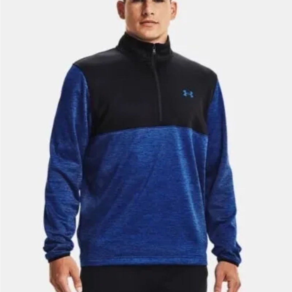 NEW Under Armour Men's Fleece Colorblock Zip Pullover Loose Fit Jacket Sz 2XLT - Picture 2 of 7
